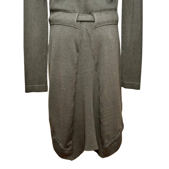 V Fish Gray Belted Snap Front Mid Length Cardigan Large - Picture 6 of 7